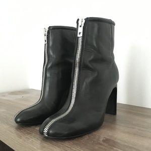 Rag & Bone Black Ellis Zip Booties